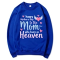 Royal blue Mama Est 2025 Coquette Hoodie in medium size with Mother's Day print - Blue