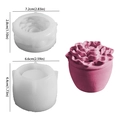 Silikonform-Set für DIY-Blumenschale und Harz-Kerzenglas mit Pfingstrosenmuster - Blumen Aufbewahrungsbox Form Set / Weiß