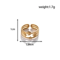 Adjustable gold stainless steel ring with hollow moon and star design weighing 1.7 grams - MN445-Star Moon Hollow / Gold