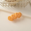 Detail shot of heart-shaped biscuit hair clip with realistic resin texture and cream finish - Plain Biscuit-Heart