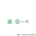 Orecchini a lobo in argento S925 con pietre preziose tonde color paraiba 6mm - 6mm / Colore Paraiba (Base Argento)
