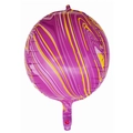 22-inch 4D round aluminum foil balloon with purple and yellow marble pattern - Purple Agate Round Balloon