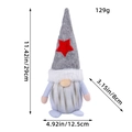 Gnomo di Natale in tessuto viola con cappello grigio a stella e altezza di 29cm - Stile Stella