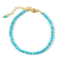 Bohemian sky blue turquoise beaded bracelet with adjustable gold extension chain - Sky Blue (B-B24070902A)