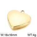 Polished golden heart pendant 16x16mm for DIY jewelry making and necklace crafts - Medium Polished Gold Heart Pendant (KLJ2570-Z)