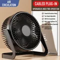 8-inch black USB desktop fan with adjustable two-speed airflow and silent brushless motor - 8-inch Silent Black
