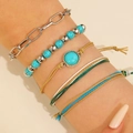 Silver - Turquoise Weave Style
