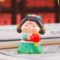Ancient style Tang Xiaohuan resin girl figurine holding a red lantern decoration - 1056-17A Holding Lantern