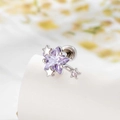 Orecchino piercing a stella con gemma viola e dettagli in argento per la cartilagine - Viola