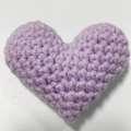 Handmade purple crochet heart charm accessory with detailed knit texture for gifts - Light Purple Heart