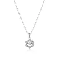 Elegante zilveren hexagram hanger ketting met fonkelende dansende steen aan gepolijste ketting - Lippen Ketting / Zilver