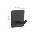 Matte black 304 stainless steel adhesive hook with 4.5cm square base for bathroom - 3.5cm 135 Degree Hook [Black]
