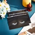 Three pink EVA eyelash cosmetic pouches with black zippers on a stylish desk setup - 15x10cm / Black Eyelash Zipper Bag