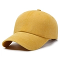 Casquette de baseball rétro en coton délavé jaune moutarde avec six panneaux - Réglable / Curcuma
