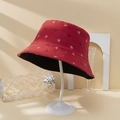 Chapeau bob réversible rouge avec motifs d'ancres blanches et doublure noire tendance - M(56-58cm) / Rouge