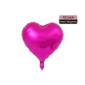 Vibrant 10-inch rose red heart-shaped foil balloon with glossy metallic finish - 10-inch Heart Rose Red