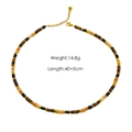 Collana di perline occhio di tigre con chiusura dorata, peso 14,8g e lunghezza 40+5cm - Collana