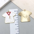 White enamel t-shirt charm with golden finish and medical emblem for DIY jewelry - White Nurse Uniform
