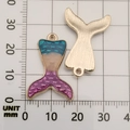 Purple mermaid tail alloy pendant with blue pink gradient enamel for DIY jewelry making - Mermaid Tail 16x25mm
