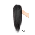 Straight black wrap-around ponytail hair extension in color code 2 for high fountain look - Natural Black (2#)
