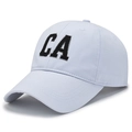 Classic light purple cotton baseball cap featuring bold black CA embroidery on front - Adjustable / White