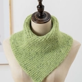 Winter chunky knit neck warmer in green finish for women on a mannequin - Light Green