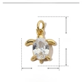 Detailed parameter diagram of gold turtle pendant with copper and zircon dimensions - Sea Turtle (VH709x3)