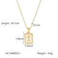 18K gold plated stainless steel necklace with white shell pendant letter I detail - Letter I (HC-N40052-I)