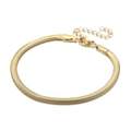 Minimalist 18k gold plated stainless steel flat snake chain bracelet with lobster clasp - 4mm-18cm (KB156571-Z) / Gold