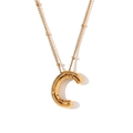 Collana in acciaio inossidabile placcato oro 18K con ciondolo lettera C e catena a sfere - Oro - Lettera C