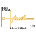 Gold stainless steel Faith cross pendant dimensions for DIY jewelry making - Faith / Gold