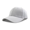 Classic light grey cotton baseball cap with six-panel structure and parallel stitching - 52-54cm / White