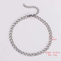 Dettaglio di un bracciale a catena barbazzale argento 4mm con chiusura a moschettone - Bracciale
