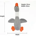 Detail view of goose plush toy for pets with 32cm height and 22cm width dimensions - Grey Wild Goose