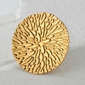 Chic 18K gold plated titanium round earrings with irregular water ripple texture - R771 Irregular Round Ripple Ring