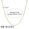 Détail d'un collier doré multicouche montrant des perles de 0,3 cm sur chaîne serpent - Style de Chaîne Serpent à Perles (NB-N1253)