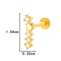 Gold butterfly chain labret stud with zircon stones and dimensions 1.04cm by 0.32cm - Zirconia Heart Style (0190-1#) / Gold