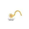 Gold star-shaped nose screw with red zircon inlay, 0.41cm small titanium body piercing - Octagonal Star Red Zircon Style (T2556-3#) / Gold