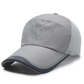 Grey breathable mesh baseball cap for men with CHINESE CITIES C 1998 embroidery detail - Adjustable / Light Gray