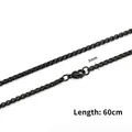 3mm black stainless steel box chain necklace for men and women, 60cm length with lobster clasp - 3MM Width / 60CM Length / Black