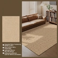 Neutral beige crystal velvet rug with anti-slip silicone base for living room - Custom Size (Contact Service) / Plain Rice