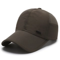 Dunkelbraune atmungsaktive Mesh-Baseballkappe mit schnelltrocknendem Stoff und Sport-Emblem - Verstellbar / Armeegrün