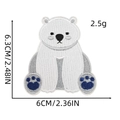 Cute polar bear embroidery patch for Christmas crafts with size and weight details - Sitting Polar Bear Style