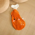 Cartoon chicken leg plush toy skin cover with a cute embroidered expression on wood floor - 50cm / Squinting Style Shell