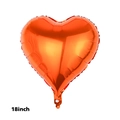 Vibrant orange 18-inch heart-shaped foil balloon with metallic finish for festive decor - Heart Orange