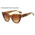 Retro-Cat-Eye-Sonnenbrille mit Schildpatt-Rahmen und braunen Verlaufsgläsern - Schildpatt Rahmen Tee Gläser