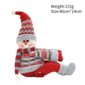 Christmas snowman curtain buckle doll with red and grey striped hat and knitted scarf - Snowman Curtain Buckle