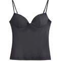 Elegant black corset top with thin straps and structured cups on a white background - XS / Graphite