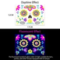 Neon Halloween skull face tattoo sticker JFY-006 with day and night glow effects - Gold Powder Fluorescent JFY-006