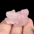 Hand-carved pink crystal squirrel animal figurine with smooth polished gemstone finish - Rose Quartz